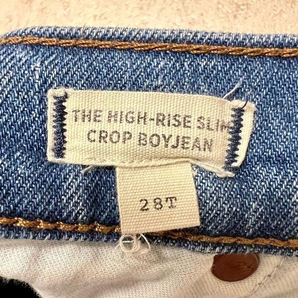 MADEWELL High-Rise Slim Boyjean in Dover Wash: Raw-Hemmed Edition women’s 28T - Picture 7 of 13